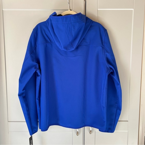 NWT Guess Men's Large Lightweight Jacket Blue Hooded Fleece Mesh Lining Casual - Picture 2 of 10
